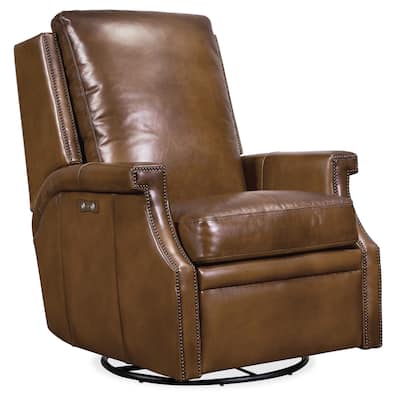 Hooker Furniture RC379-PSWGL Collin 31" Wide Leather Swivel Power