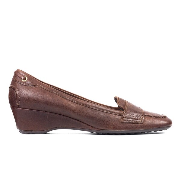 leather wedge loafers