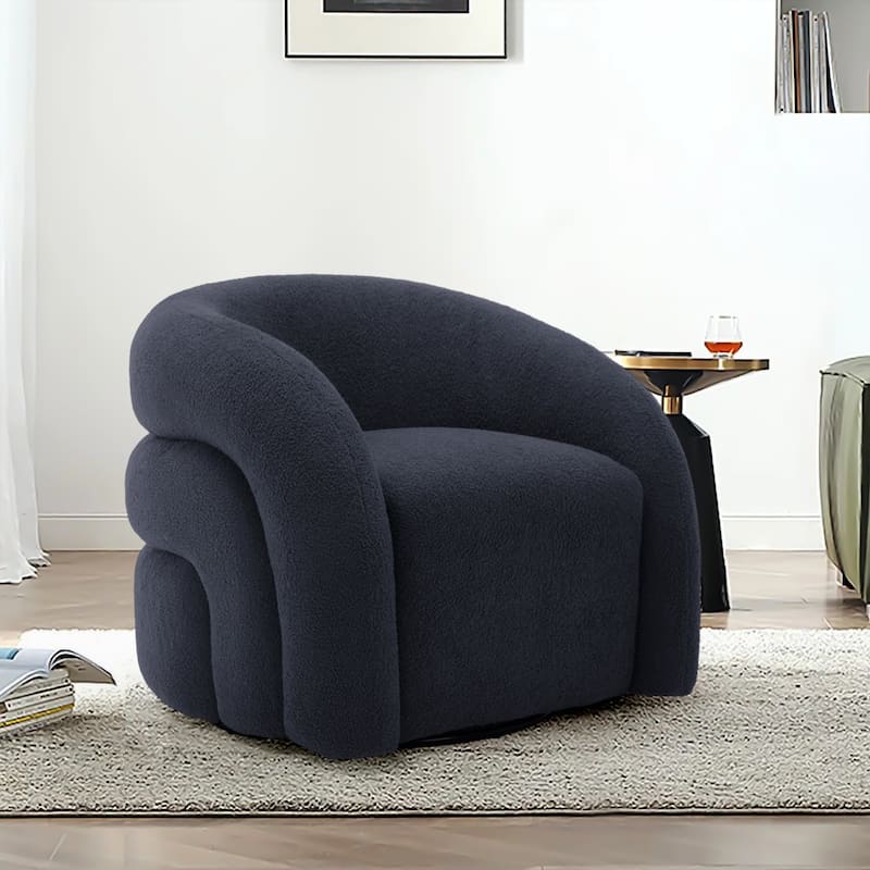 Upholstered Swivel Barrel Accent Chair
