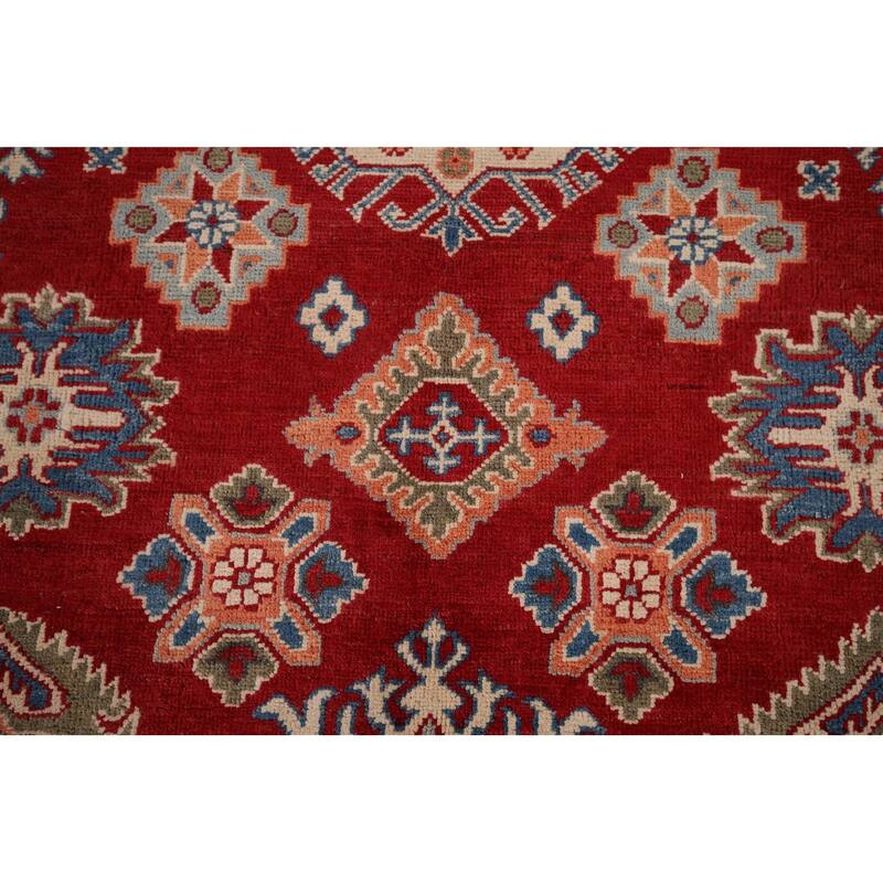 Kazak Oriental Area Rug Handmade Traditional Red Wool Carpet - 5'5" x 7'9"
