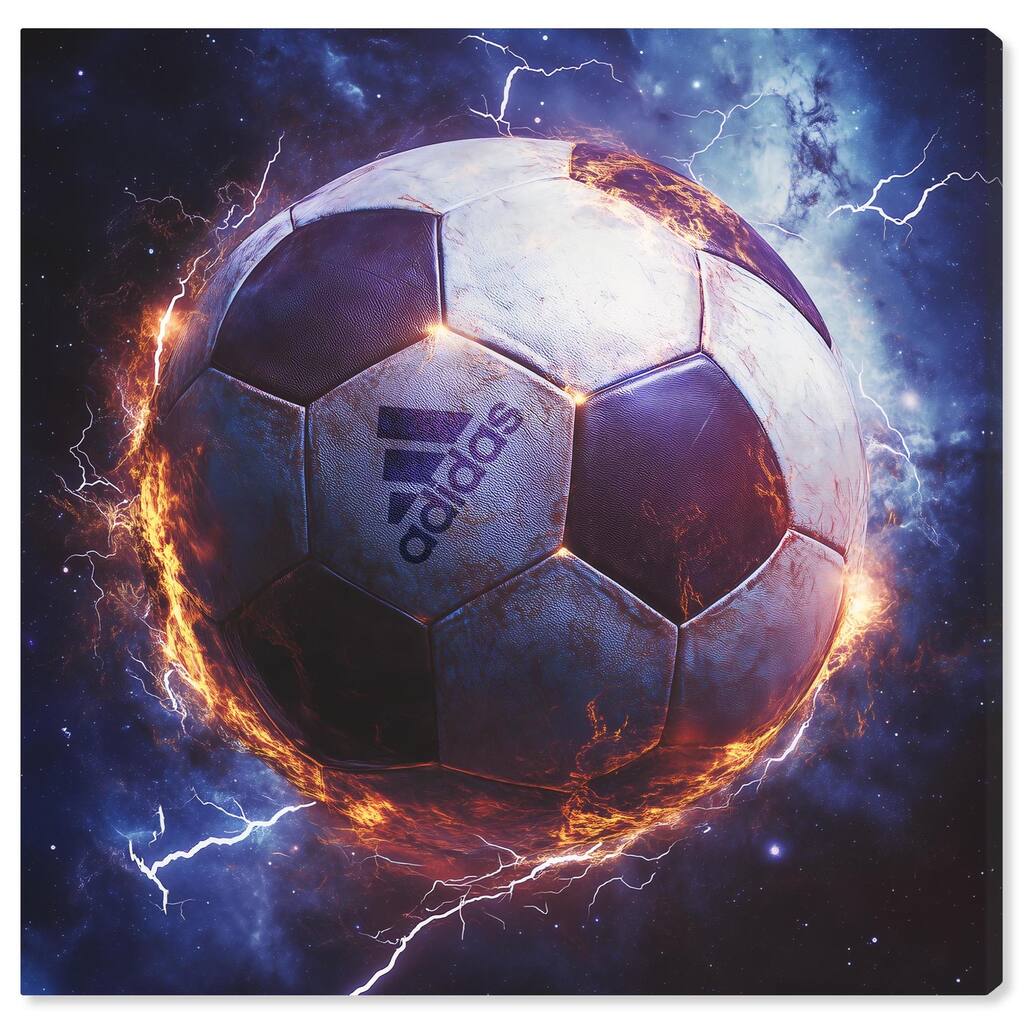 Electrify Soccer Ball Canvas by Art Remedy, Gallery Wrapped