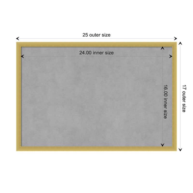 Amanti Art Svelte Polished Gold Framed Magnetic Board - Board Size 24x16