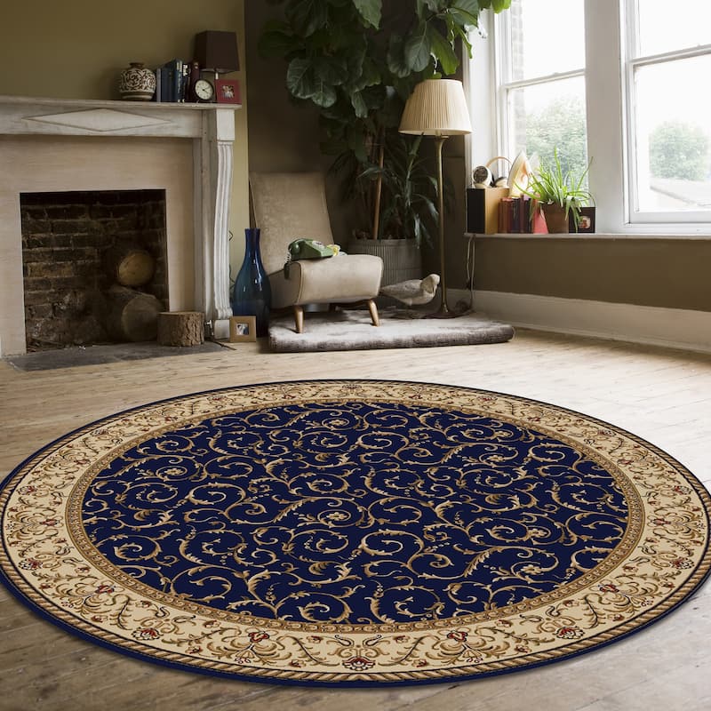 Admire Home Living Amalfi Transitional Scroll Pattern Area Rug