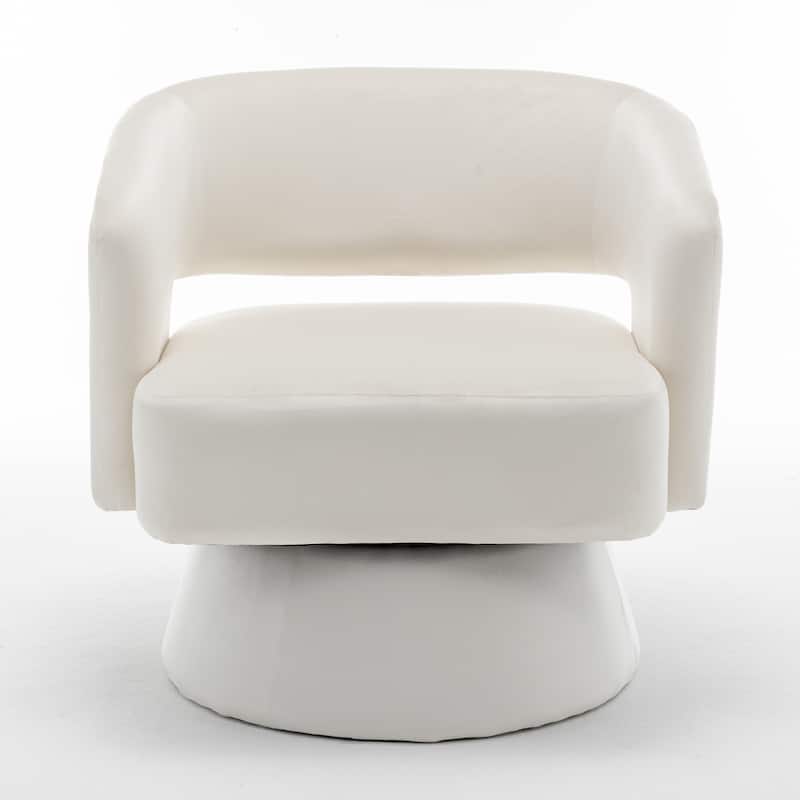 Swivel Barrel Chair, Velvet Accent Armchair 360 Degree Swivel Club Chair for Living Room Bedroom Reception Room