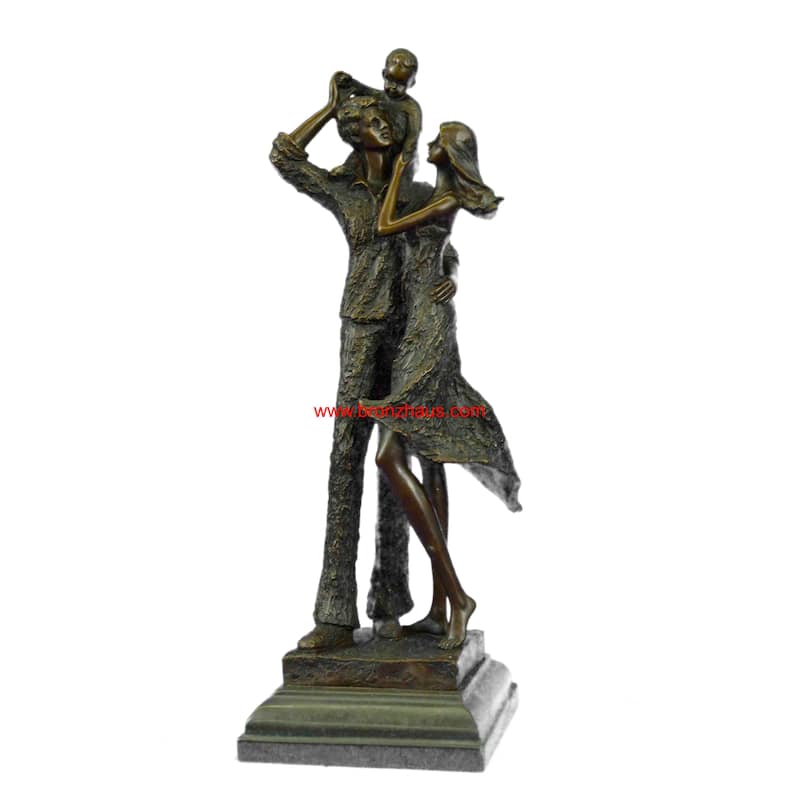 Abstract Modern Art Happy Family Bronze Sculpture Christmas Gift Idea Statue Art