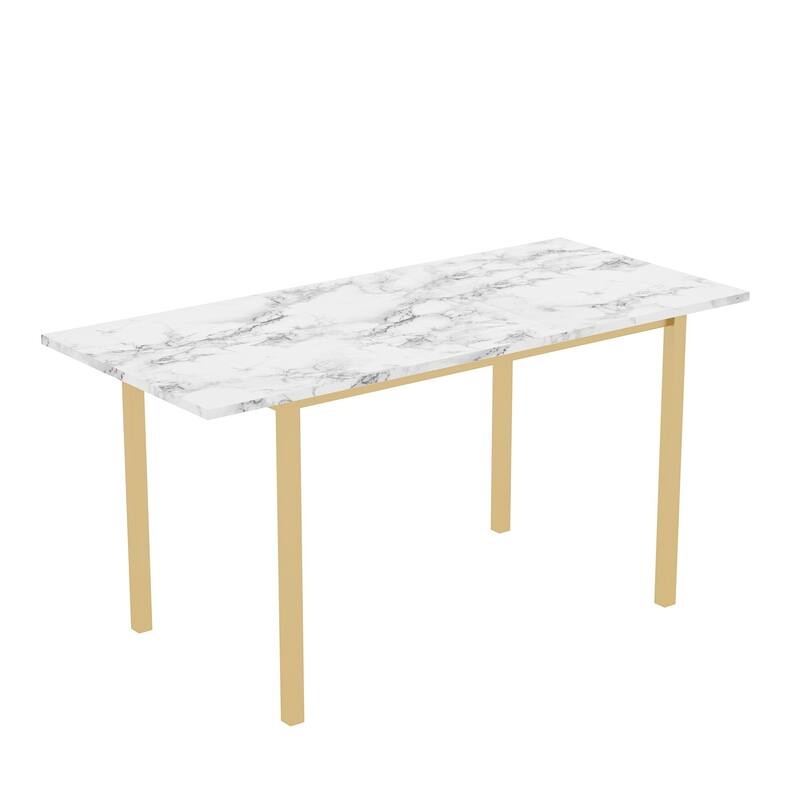VECELO 3-Piece Dining Table Set with 2 Benches, 63" Extendable Kitchen Table & Chairs Set for 4-8, Dining Room Table