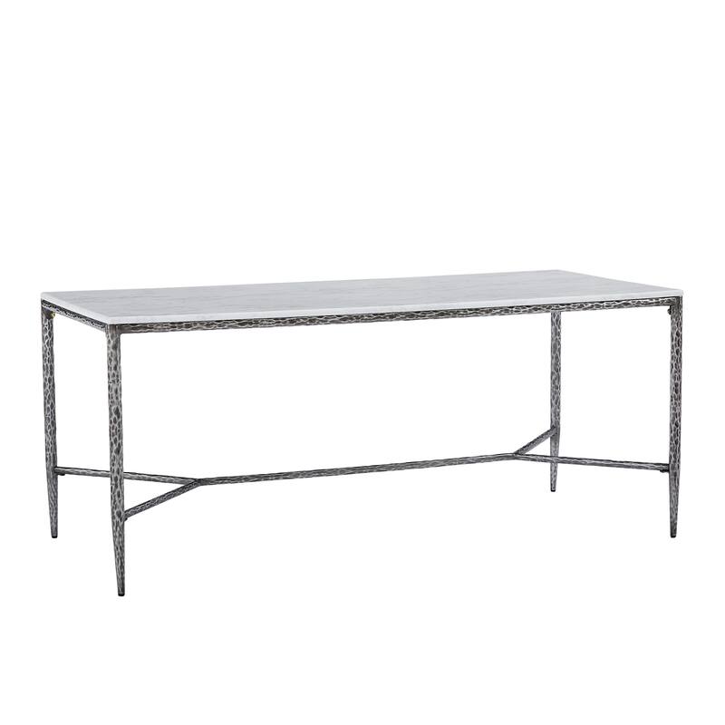 Christopher Knight Home - 7-Piece Industrial Metal Top Dining Set with Upholstered Chairs