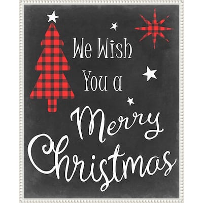 We Wish in Red by Sharon Chandler (23 x 28 in.), Framed Canvas Wall Art Print - Sylvie Beaded White