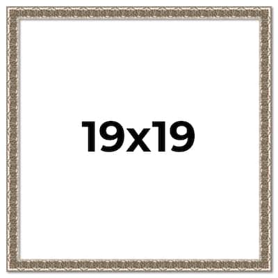 19x19 Frame Silver Versailles Ornate Solid Wood Picture Frame | 1 Inch