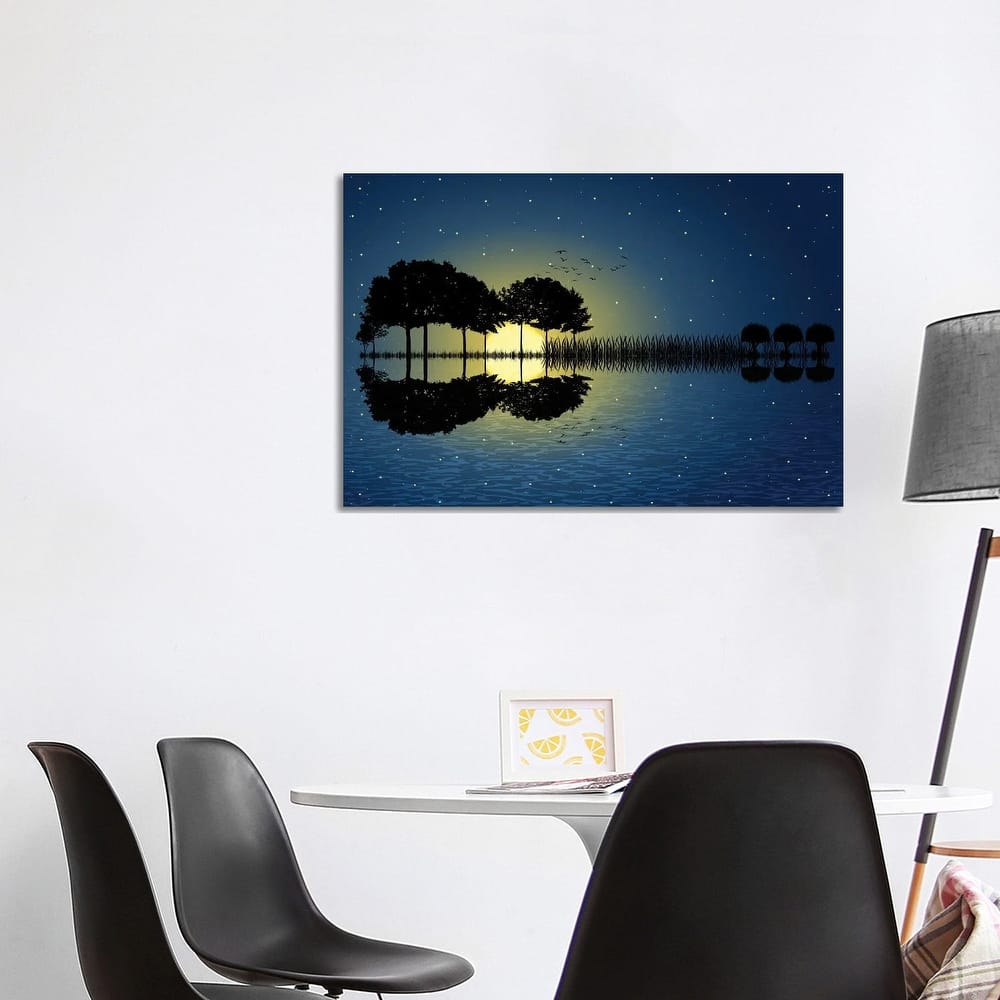 iCanvas "Guitar Island Moonlight" by psychoshadow Canvas Print