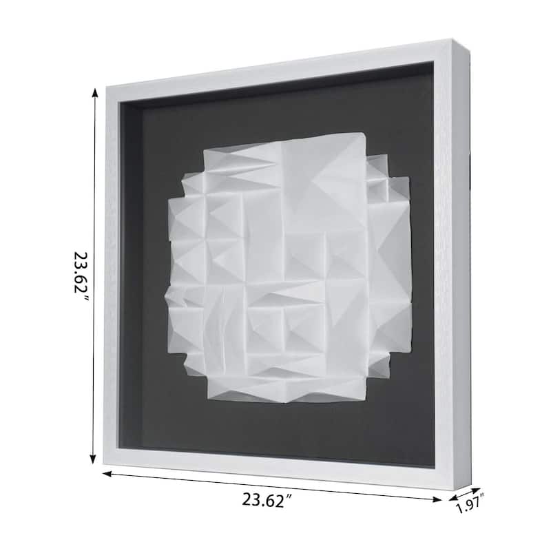 HUJI White Ridges Shadow Box Wall Decor