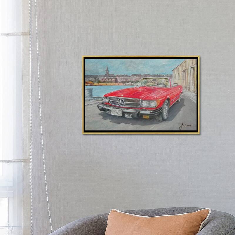 iCanvas "1978 Mercedes Benz 450 SL" by Sinisa Saratlic Framed Canvas Print
