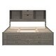 preview thumbnail 25 of 23, King Size Platform Bed with Storage Headboard & 8 Drawers - White