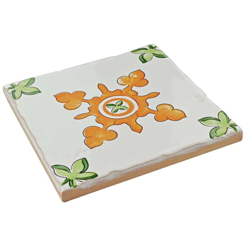 Merola Tile 5.125x5.125-inch Nove Centro Paterna Deco Ceramic Wall Tile