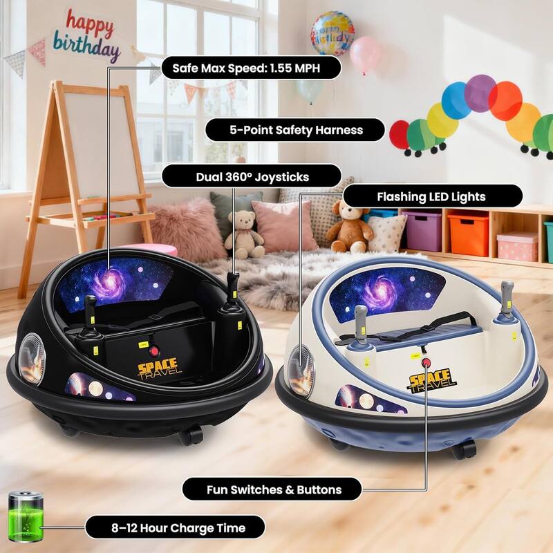 12V Ride on Electric Bumper Car for Kids & Toddlers, Dual Motor for Kids Best Gift