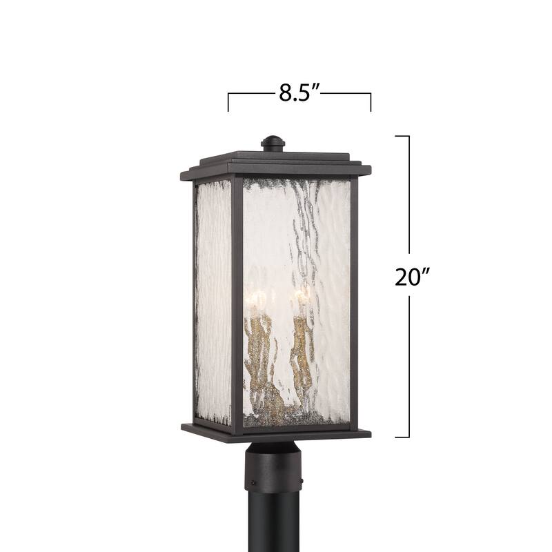 Artcraft Estate 3-Light Outdoor Post-Light - Black with Brass Accent