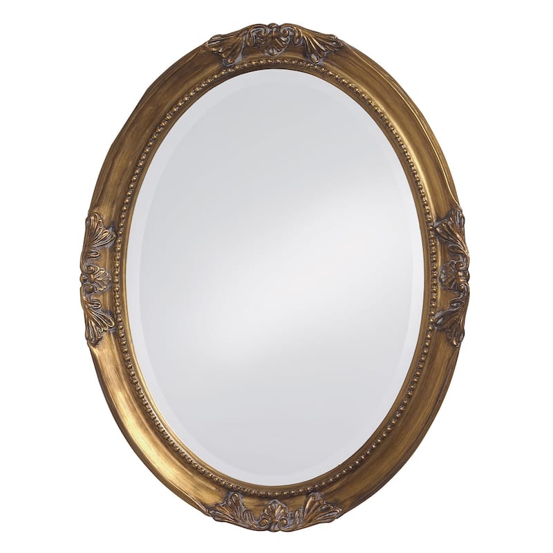 HomeRoots 33" Gold Oval Framed Accent Mirror - 25' X '33' X '2