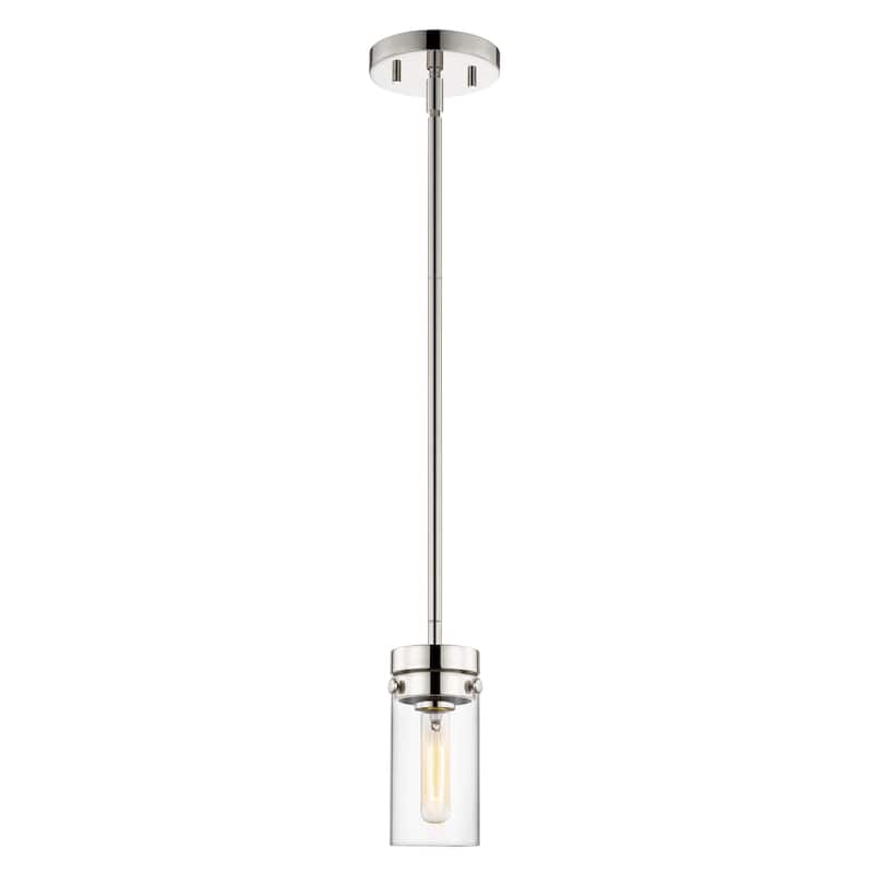 Intersection 1 Light Mini Pendant Polished Nickel with Clear Glass - Polished Nickel