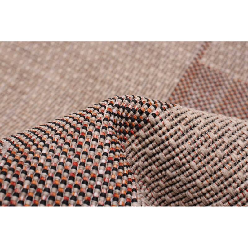 ECARPETGALLERY Machine Woven Lotus Mod Tan Polypropylene Rug - 5'1 x 7'7