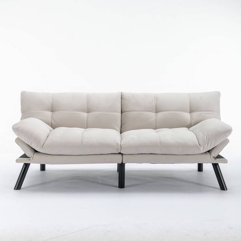 Modern Upholstered 2-Seater Sofa Bed with Adjustable Backrest and Armrests - 70:l