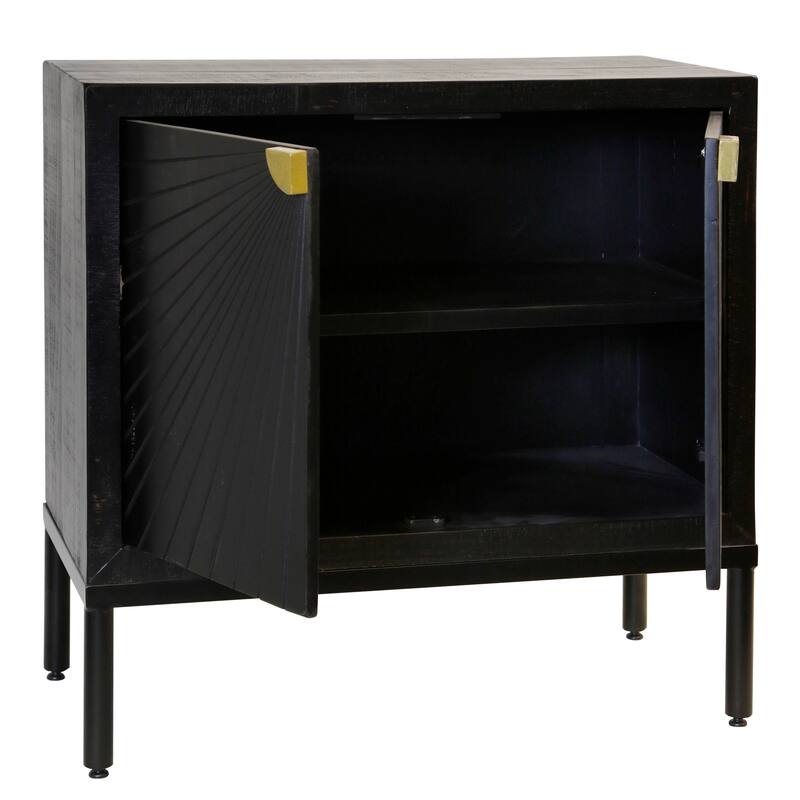 StyleCraft Sunshine 2-Door Console - Ebony & Gold
