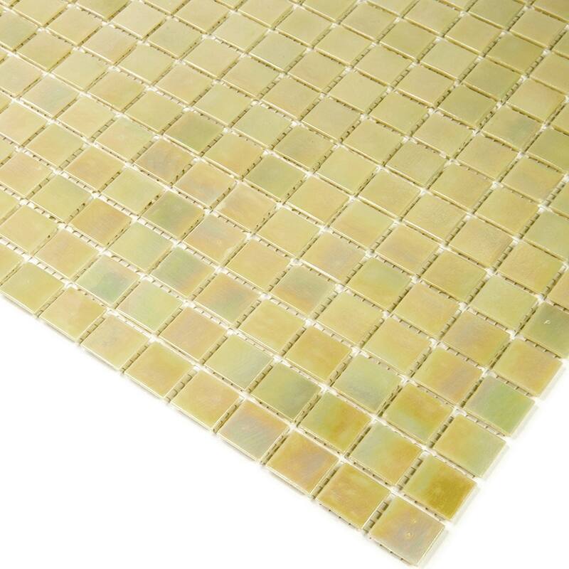Apollo tile 12" x 12" Nacreous Glossy Beige Glass Tile (20 sq ft/case) - 20 Pack