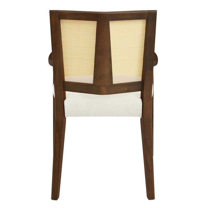 Wooden Dining Chairs Set of 2 Modern Fabric Upholstered Kitchen Chairs