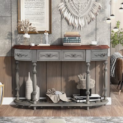 52''Modern and Contemporary Curved Console Table