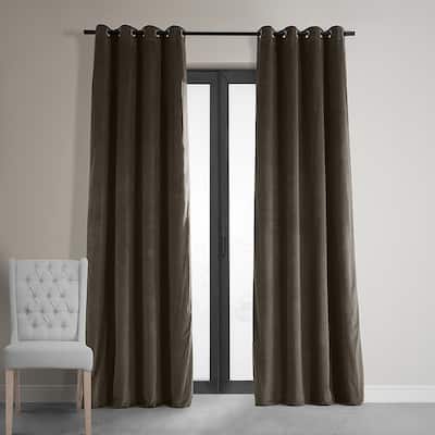 Exclusive Fabrics Java Grommet Velvet Blackout Curtain (1 Panel)
