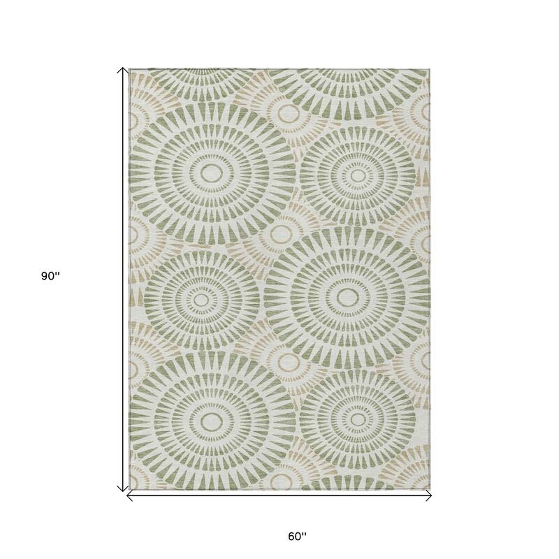 HomeRoots Geometric Transitional Rectangle Outdoor Rug