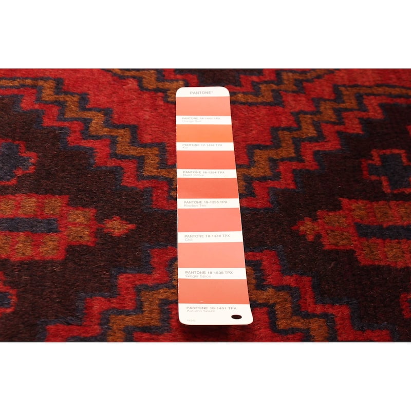 ECARPETGALLERY Hand-knotted Baluch Red Wool Rug - 3'8 x 6'3