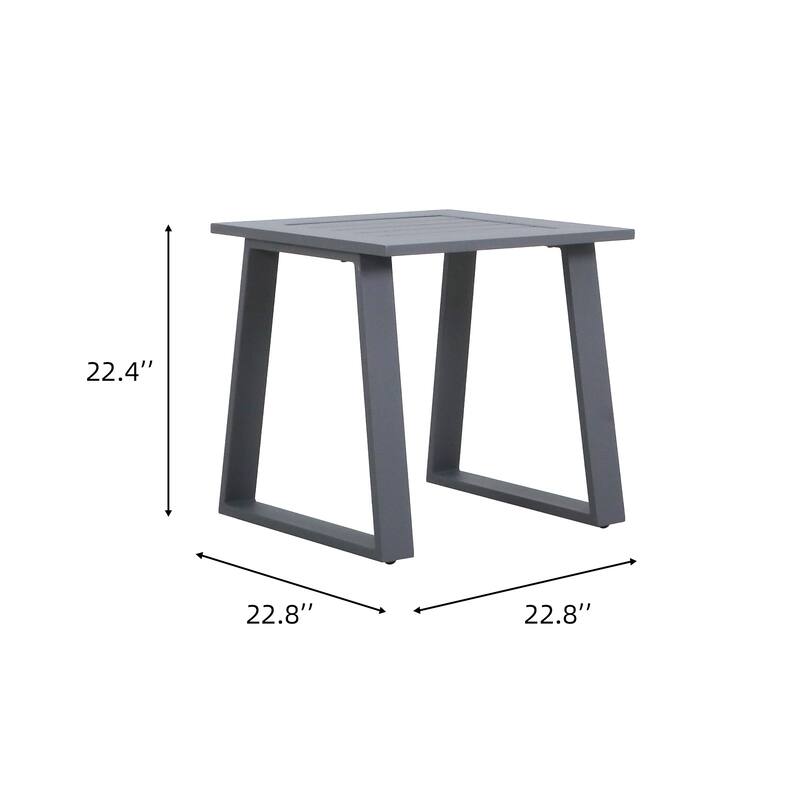 5-Piece Outdoor Patio Conversation Set with Gray Cushions