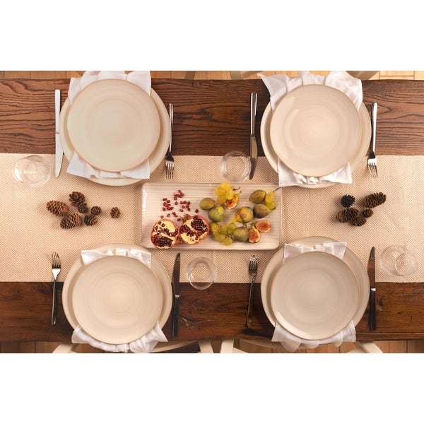 Euro Ceramica Neree 20 Piece Modern Farmhouse Style Dinnerware Set - Ivory - Service for 4 - 20 Piece