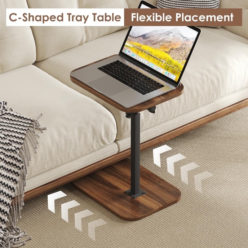 Sofa Couch Arm Table Tv Tray Small Bed Stand - 15.74"D x 10.62"W x 30"H