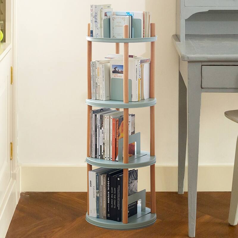 Rotating Storage Shelf, Adjustable Bookshelf, Multifunctional Rack - 4-Tier
