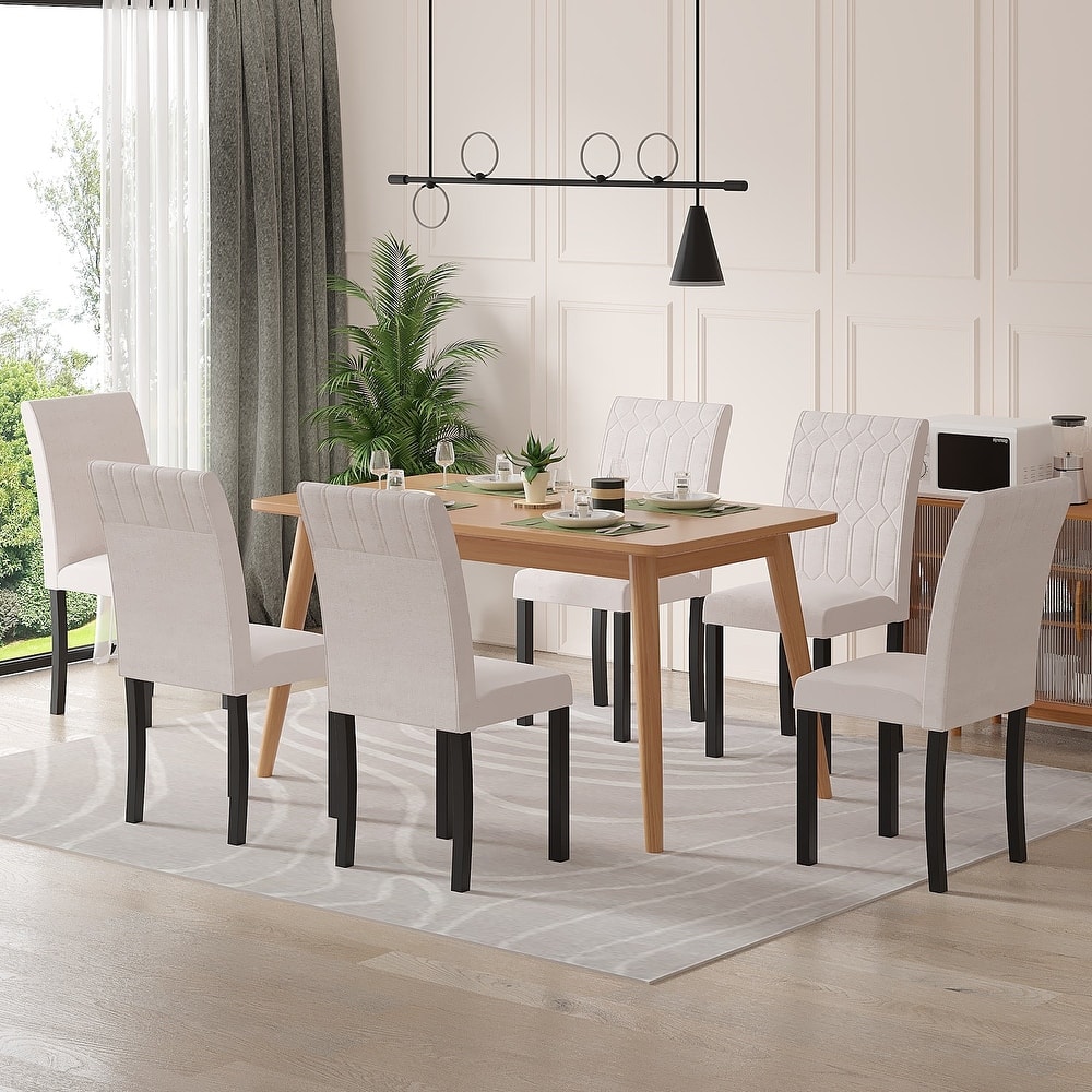 Javlergo Dining Chairs Set of 2/4/6 Upholstered Chairs with Solid Back for Kitchen Restaurant and Living Room