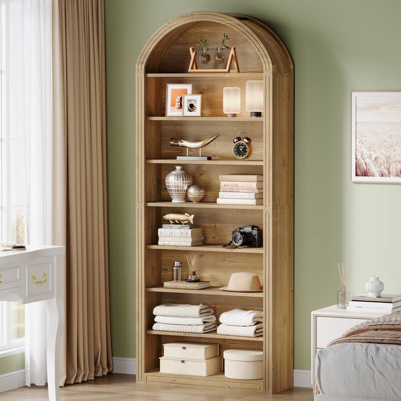 79.53" Tall Modern Arched Bookcase