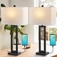 preview thumbnail 10 of 22, JONATHAN Y Lucie 28.5" Vintage Industrial Iron LED Table Lamp with Pull-Chain and USB Charging Port, (Set of 2)
