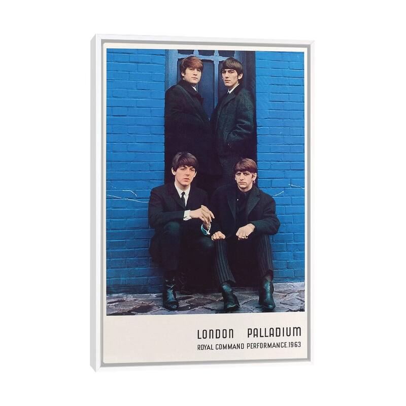 iCanvas "The Beatles 1963 Royal Command Performance Promotional Poster" by Radio Days Framed Canvas Print - White - 40x26
