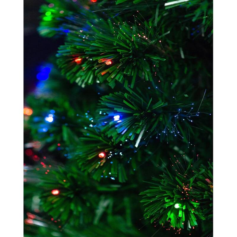 72" Red Green Artificial Tree Star Tree Topper Multicolor LED - 6 Foot