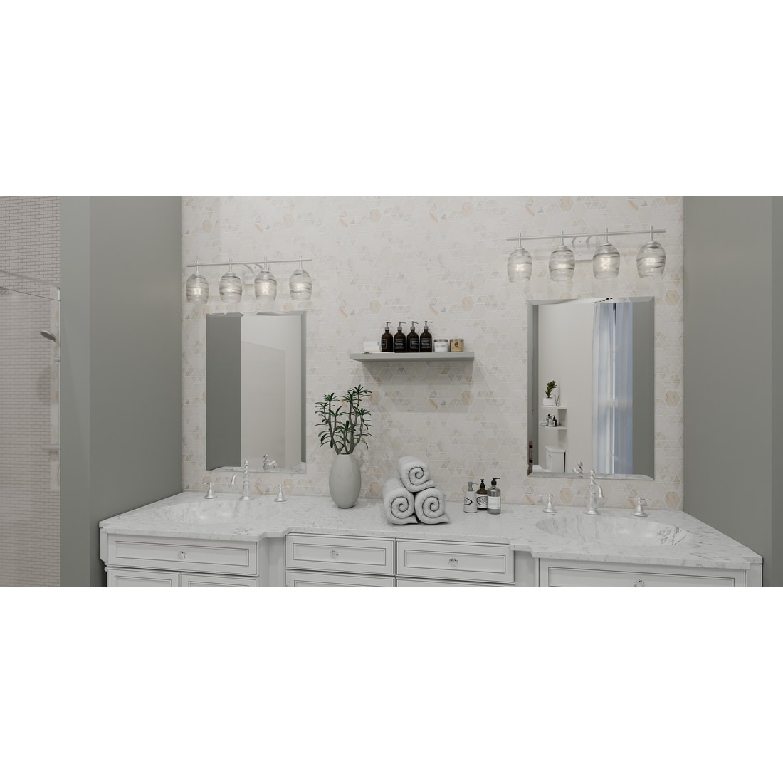 Lucy 4-Light Brushed Nickel Bath Light - Bed Bath & Beyond - 40956623