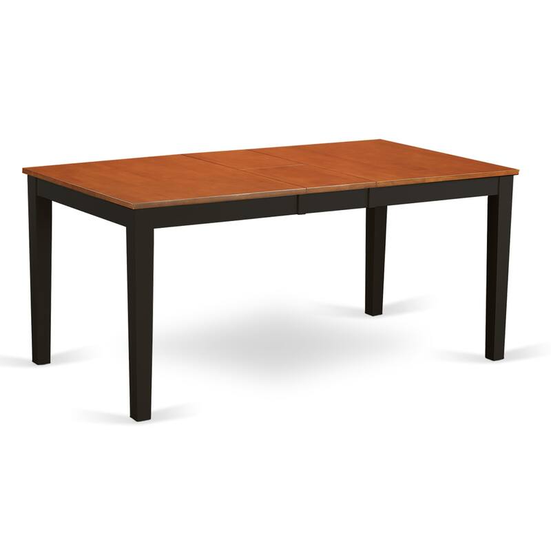 HomeStock 7-Piece Black and Cherry Finish Solid Wood Top Dining Table with 6 Chairs with Lattice Back