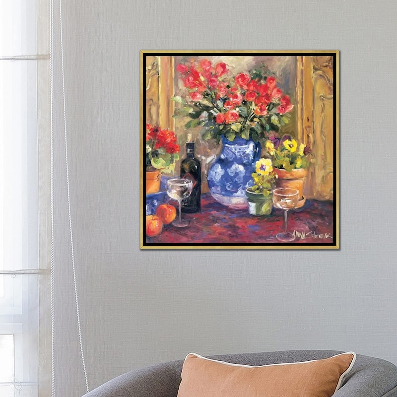 iCanvas "Red Flowers" by Allayn Stevens Framed Canvas Print