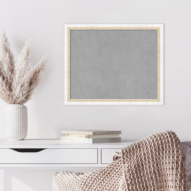 Amanti Art Morgan White Gold Framed Magnetic Board