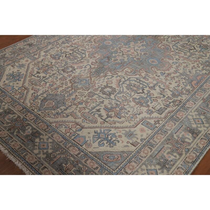 Geometric Tabriz Persian Area Rug Handmade Oriental Wool Carpet - 6'7"x 9'2"
