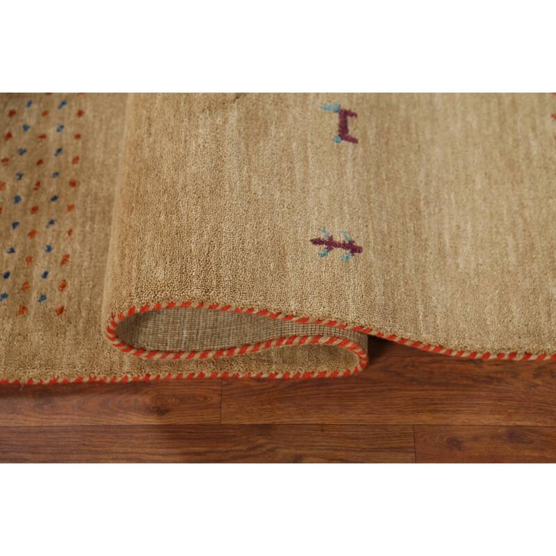 Tribal Gabbeh Indian Accent Rug Hand-Knotted Wool Carpet - 3'0"x 5'2"