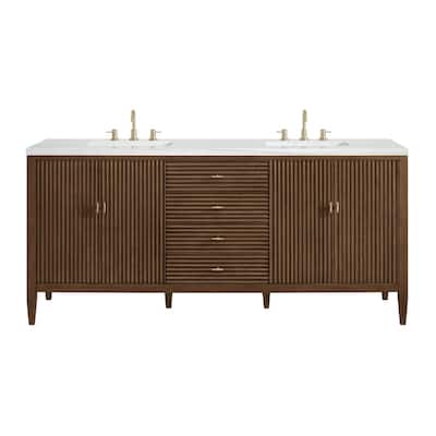 James Martin Vanities 485-V72-3AF Myrrin 72" Double Basin Wood Vanity