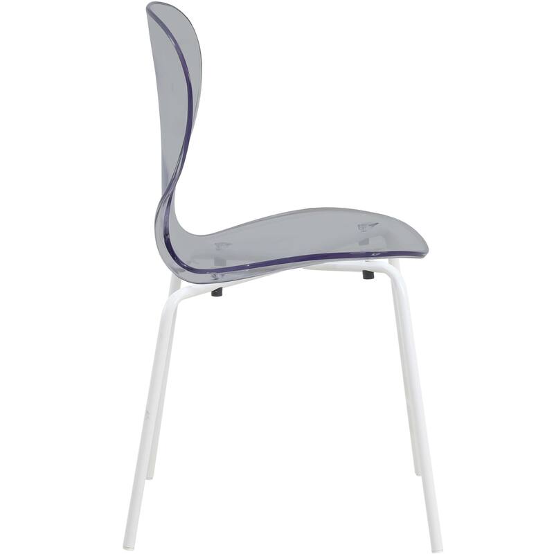 Stackable Plastic Dining Chair Transparent Modern Accent Side Chair for Indoor and Outdoor
