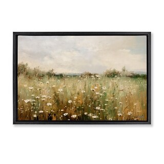 Stupell Country Daisy Field Framed Floater Canvas Wall Art Design By ...