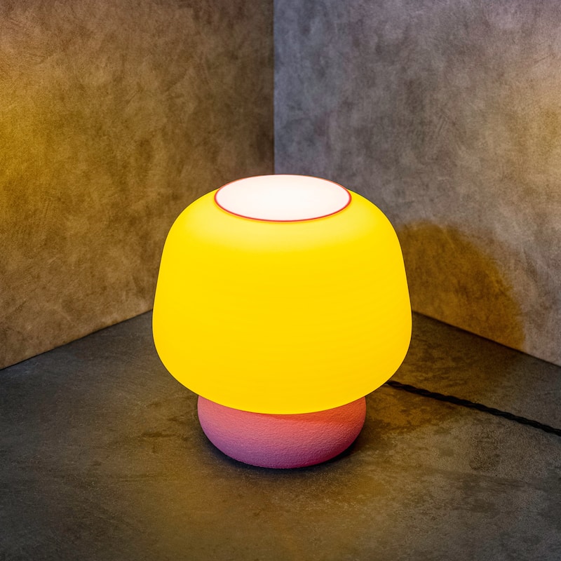 Mushroom 10" Dimmable LED Table Lamp, 3D Printed PLA, By JONATHAN Y